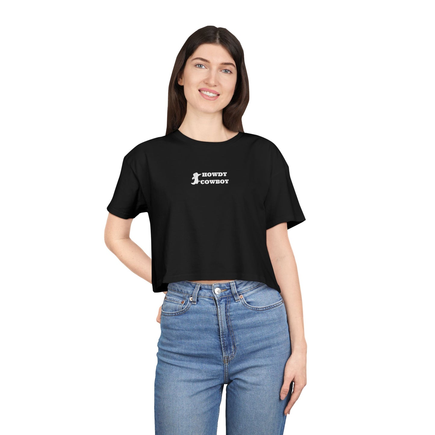 Howdy Cowboy Crop Tee
