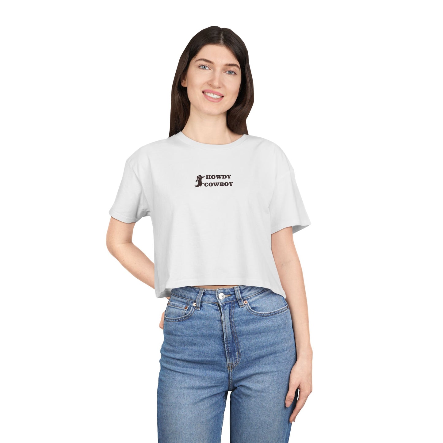 Howdy Cowboy Crop Tee